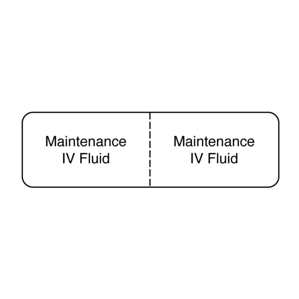 Maintenance IV Fluid 7/8" x 3" White w/Black